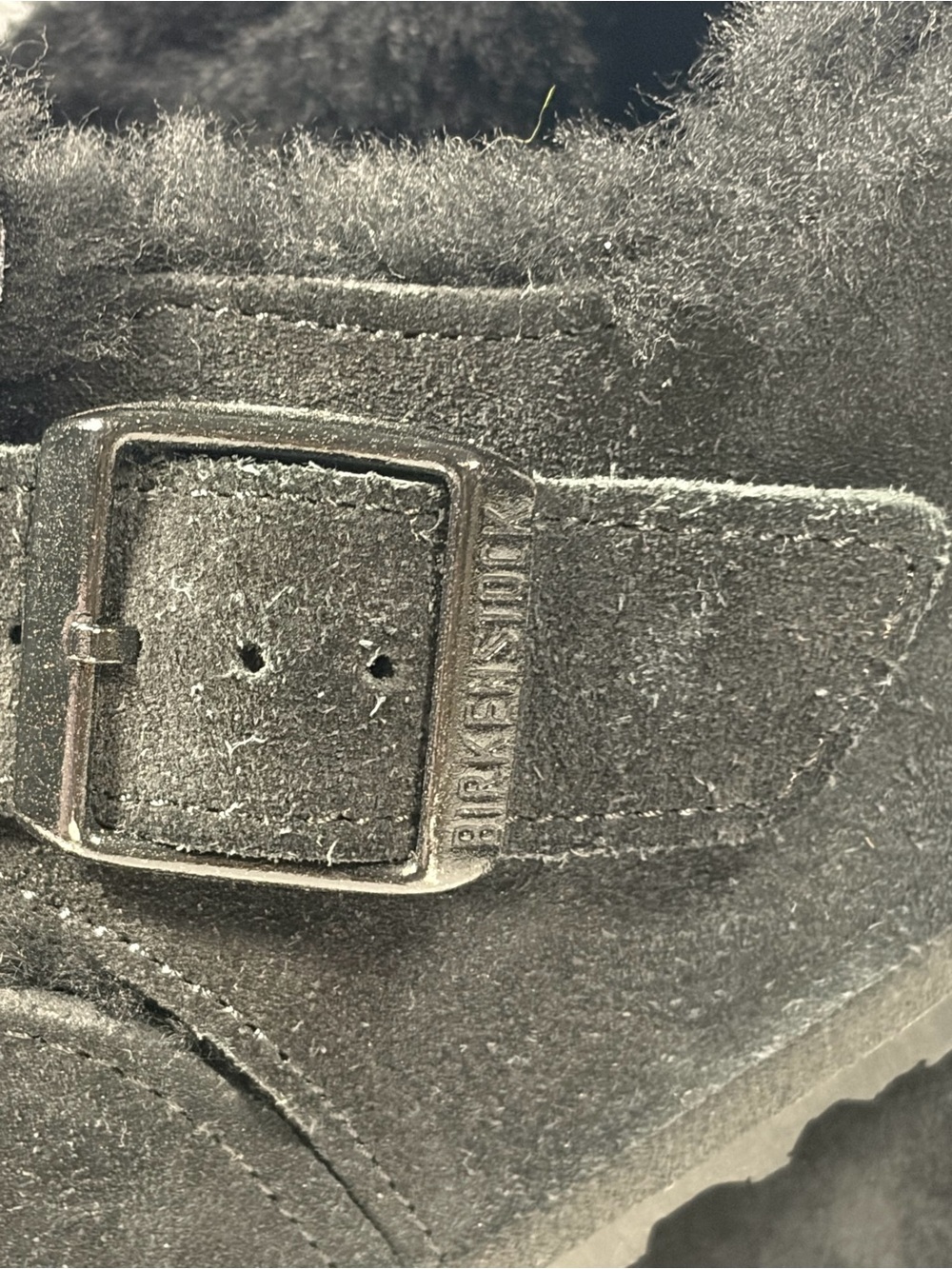 Birkenstock Boston Shearling Black Suede Clogs EU 37 US 6-6.5 Fur Lined - Picture 9 of 10
